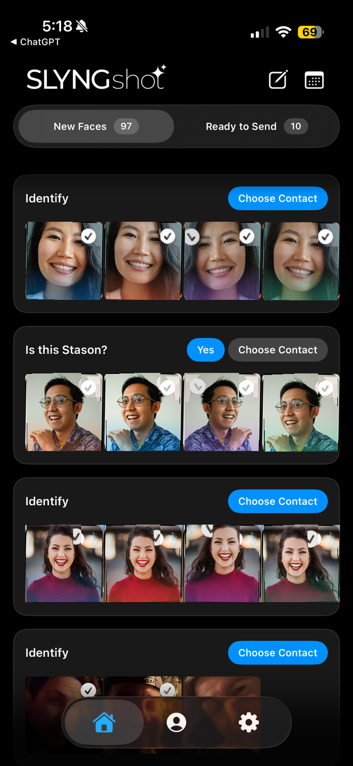 SlyngShot Home: Identify & Ready to Send
